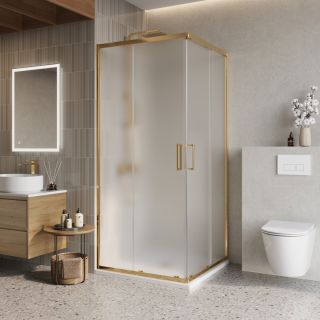 Душевой уголок BelBagno LUCE-A-2-90-P-ORO золото
